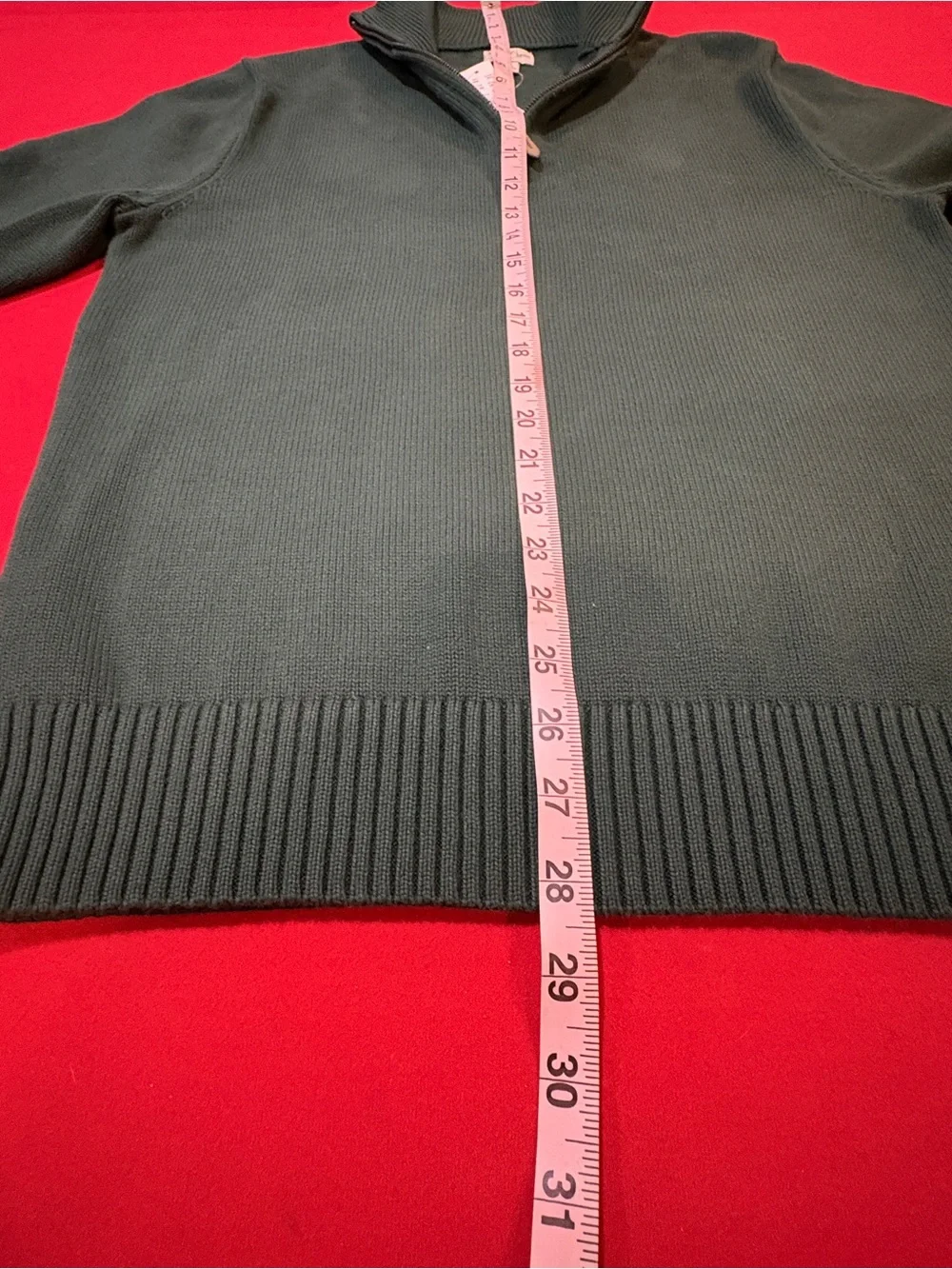 J. Crew Men's Dark Green Zip-Neck Sweater